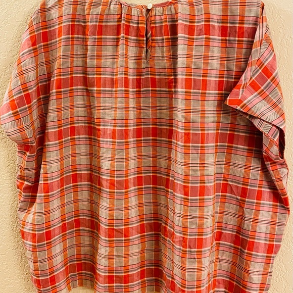 Madewell size Large, plaid cotton square shape blouse - Picture 3 of 3